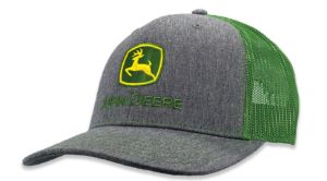 MC13083346GR - Casquette grise avec arrière en maille verte JOHN DEERE
