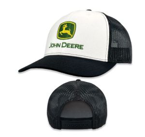 MC13083346WH - Casquette maille noire et blanche JOHN DEERE