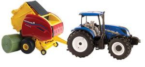 ERT13966 - NEW HOLLAND T6.180 avec presse à balles rondes NEW HOLLAND Roll-Belt 560