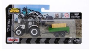 MST15590-G - VALTRA Blanc avec remorque sous blister