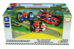 CARRERA15813016 - 3 Véhicules à friction avec pilote MARIO KART