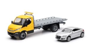 NEW16233C - Camion IVECO porte voiture avec AUDI TT grise