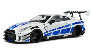SOL1805816 - NISSAN GT-R W / Liberty Walk Body Kit 2.0 2024 Blanc avec bandes bleu