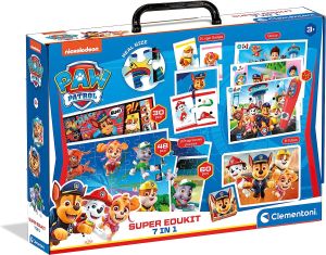 CLE18112 - Super Edukit La Pat Patrouille  7 en 1 – 3 puzzles 1 puzzle cube Memo Domino Fiche quiz avec stylo électronique