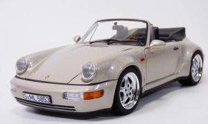 NOREV187140 - PORSCHE 911 Turbo Look cabriolet 1992 Argent Zermatt métallique