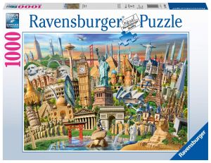 RAV198900 - Puzzle 1000 Pièces Points de repère du monde