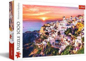 Puzzle 1000 Pièces Un couché de soleil sur Santorin