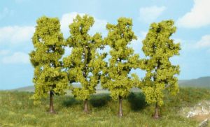 Lot de 4 arbres à feuilles vert clair 11 cm