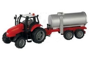 Tracteur à Friction Rouge avec Tonne à Lisier