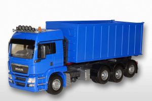 MAN TGS 8x4 bleu porteur avec ampliroll