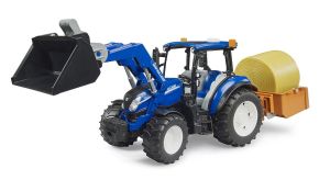BRU2187 - NEW HOLLAND T5.120 avec chargeur et benne basculante avec fourches