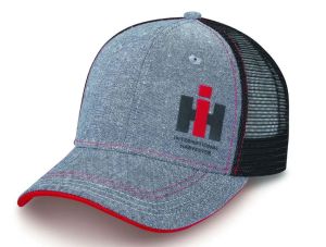 220040 - Casquette INTERNATIONAL grise et rouge avec arrière en maille noire