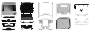 Lot de 2 Cabines MERCEDES Actros streamspace En kit