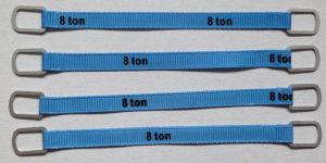 Lot de 4 sangles de levage 8 Tonnes de 10cm Bleu