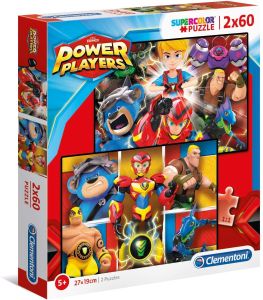 CLE21615 - Puzzle 2x60 Pièces Power Players