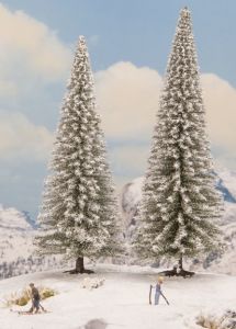 NOC21966 - 2 Sapins enneigés 18 et 20 cm