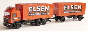 MAN F 2000 6x4 Porteur Avec Remorque 2 Essieux "Elsen" 1/87