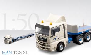 Camion MAN TGX XL avec Semi-remorque Télescopique GOLDHOFER SPZ DL4 4 Essieux