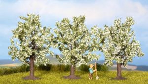 NOC25111 - 3 Arbres fruitiers . fleuris blanc 8 cm