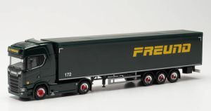 HER315173 - SCANIA CS 20 HD 4X2 avec semi remorque à fond mouvant 3 essieux SPEDITION FREUND