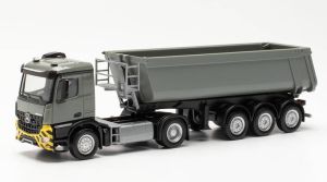 MERCEDES AROCS 4x2 semi remorque benne 3 essieux