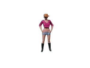 ATLAN32023_ROSE - Femme debout avec chapeau et lunette haut rose