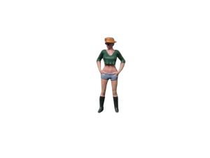 ATLAN32023_VERT - Femme debout avec chapeau et lunette haut vert