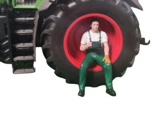 ATLAN32025_VERT - Homme assis en pause vert