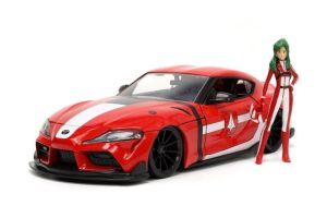 JAD33679 - TOYOTA Supra 2020 avec figurine Miriya STERLING ROBOTECH rouge
