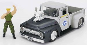 JAD34373 - FORD F100 Pick-up 1956 gris avec figurine Guile