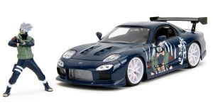 JAD35349 - MAZDA RX-7 W Bleu 1993 NARUTO avec figurine KAKASHI Hatake