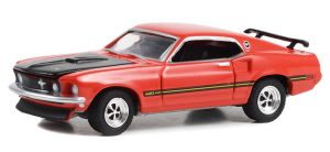 FORD mustang custom fastback 1969 rouge de la série 50eme anniversaire de BARRETT JACKSON sous blister