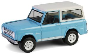 GREEN37320-A - FORD Bronco Custom SUV 1966 bleu turquoise de la série BARRETT JACKSON sous blister