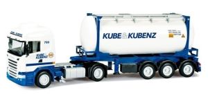 SCANIA R09 avec remorque porte container KUBE & KUBENZ