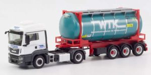 MAN TGS LX Euro 6c 4x2 avec porte container 3 Essieux et container citerne WITTENER TRANSPORT KONTOR/STRATMANN