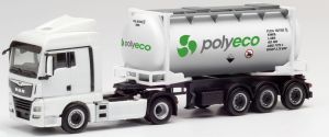 MAN TGX XLX 4x2 avec remorque porte container citerne 3 essieux POLYECO