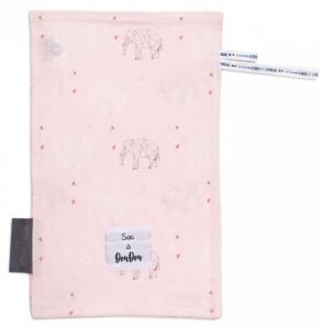 MON SAC A DOUDOU en coton - rose motifs éléphants