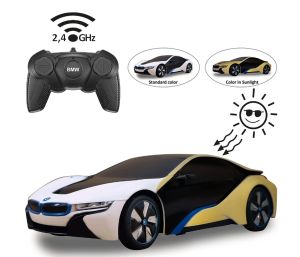 JAM403003 - BMW i8 Blanche ou jaune - série photochromique UV - radiocommandé