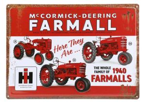 42051 - Plaque métallique Famille FARMALL de 1940 -43x30 cm