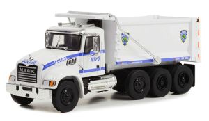 GREEN45160-B - MACK granite Benne 8x4 2019 Police NYPD de la série S.D TRUCKS sous blister