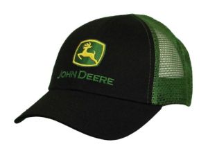 MC53080277BK - Casquette noire avec arrière en filet verte pour enfants JOHN DEERE