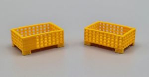 MSM5471/04 - 2 Caisses-palettes grillagées mi-hauteur Jaune - L.24 x l.16 x H.10.3 mm