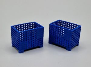 MSM5471/07 - 2 Caisses-palettes grillagées Bleu - L.24 x l.16 x H.19.4 mm