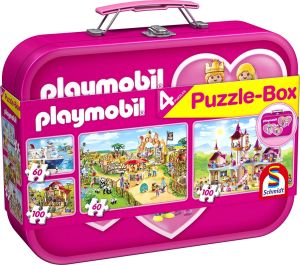 4 Puzzles 60 et 100 Pièces  Box rose