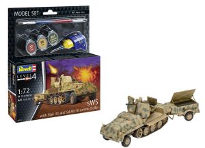 REV63293 - MODEL SET - SWS flak43 et Sd.Ah58 et remorque avec peinture à assembler