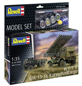 REV63338 - MODEL SET - Véhicule militaire W.O.T. 8 BM-13-16 Katyusha/Cargo à assembler avec peinture