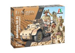 ITA6591 - Char Autoblinda AB 41 avec Bersaglieri El Alamein à assembler et à peindre