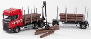 EMEK70775 - SCANIA 770 6x4 porteur avec remorque 1+1 Essieux transport de bois