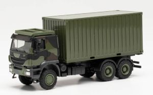 HER746793 - IVECO Trakker 6x6 porteur avec container 20 Pieds  Camouflage
