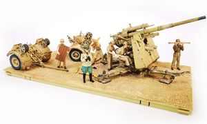 FOV801008B - KRUPP FLAK 36 Station de remorquage avec canon FLAK ROHR 18 et SD.202 Armée Allemande  - Bataille d'El Alamein Afrique du Nord 1942